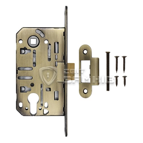 Механизм замка GAVROCHE GR85-K PZ (BS50*85мм) пласт.язичок AB бронза - Фото №2