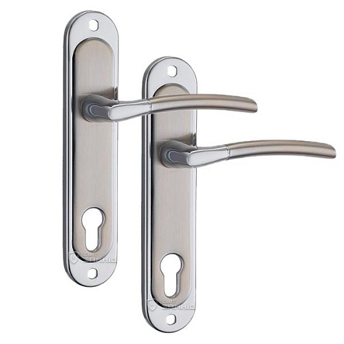 Ручка на планке MVM A-1210-85 SN/CP матовый никель/полированный хром - Фото №1