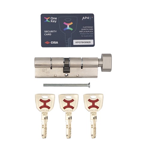 Цилиндр CISA AP4 S 80T (35*45T) никель матовый - Фото №8