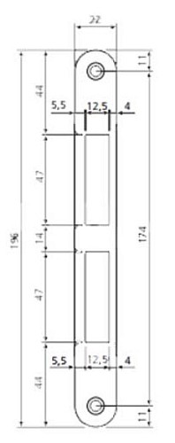 Ответная планка AGB Centro без отбойника хром - Фото №2