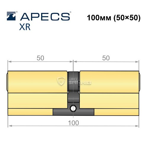 Циліндр APECS XR 100 (50*50) латунь матова  - Фото №4