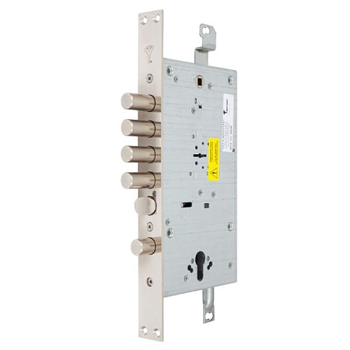 Механизм замка MUL-T-LOCK Matrix DFM30328M Двухсистемный (BS65 * 85мм) хром полированный без об.планки - Фото №4