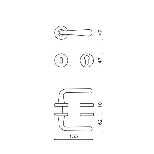 Ручки на розеті OLIVARI Golia CO хром матовий - Фото №4
