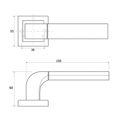 Ручки на розетте APECS Windrose "Solano" H-18104-A GRF графит - Фото №2