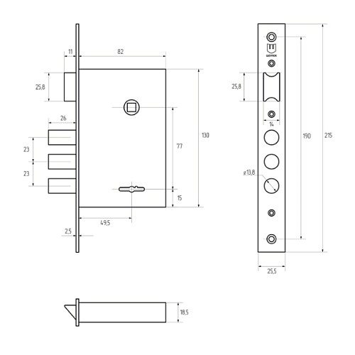 Механізм замка SHERLOCK 10.11 (BS52*77мм) 5 ключів - Фото №5