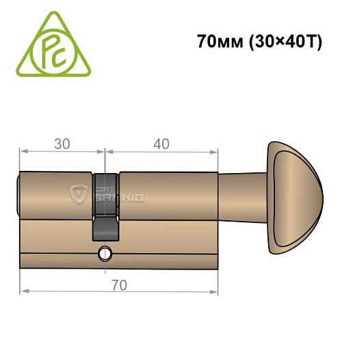Циліндр CORTELLEZZI PRIMO 117F 70T (30*40T) стара бронза - Фото №7