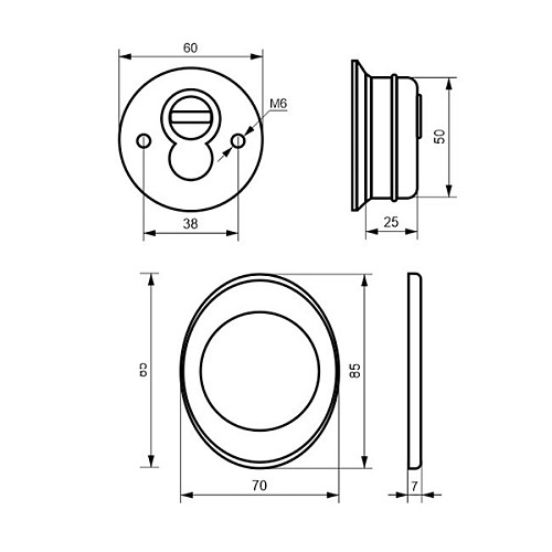 Протектор AZZI FAUSTO F23 ANT з юбкою 25 мм 85х70 полірована латунь - Фото №5