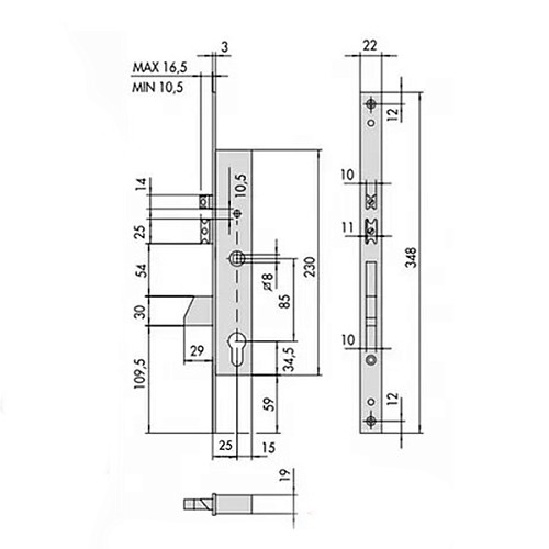 Електромеханічний замок CISA 16215.25 (BS25*85мм) - Фото №2