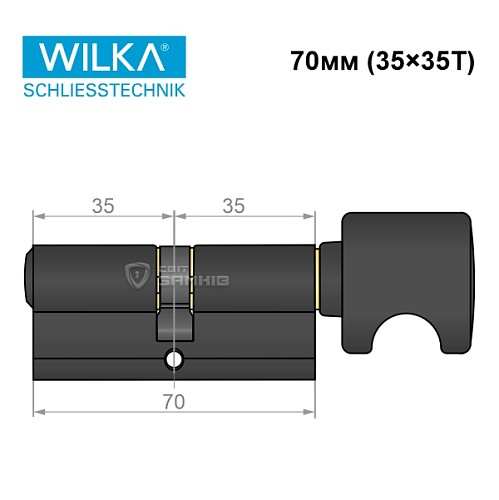Циліндр WILKA 1405 A 70T (35*35T) чорний - Фото №8
