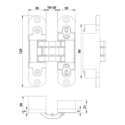 Петля OTLAV Invisacta IN300 + колпачки бронза - Фото №2