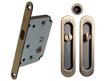 Комплект замка для раздвижной системы RDA (ручка SL-155 + замок RDA 4120) матовая античная латунь