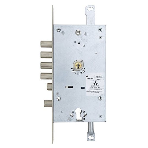 Механизм замка MUL-T-LOCK Omega OFMPB30328L / metal VIP / 3in1 двухсистемный (BS65 * 85мм) хром полированный без об.планки - Фото №7