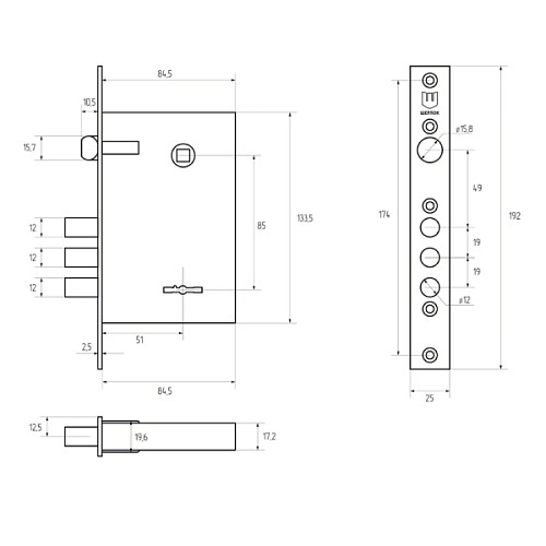 Механізм замка SHERLOCK 04.27 (BS53,5*85мм) 5 ключів - Фото №5