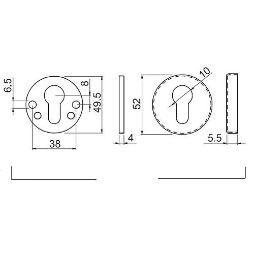 Протектор DISEC SFERIK BDS16 25 мм + накладка DISEC КТ038 нержавеющая сталь матовая - Фото №8