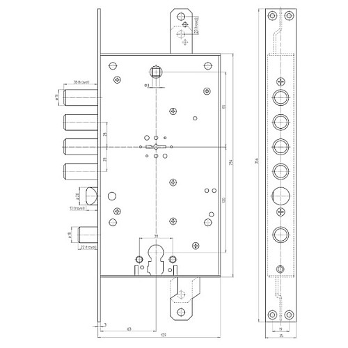 Механізм замка CR DUAL DM-P MRX Block STOP 5/116 (BS66*85мм)  - Фото №12