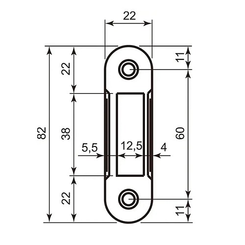 Ответная планка AGB Mediana Evolution без отбойника сатин - Фото №2