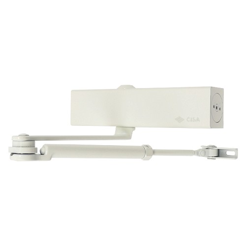 Доводчик CISA C1611.05.0.45 Professional Plus2 BC STD HO с фиксацией до 120 кг белый - Фото №1