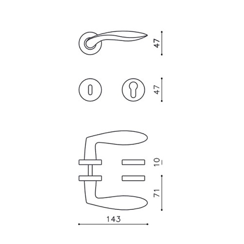 Ручки на розеті OLIVARI Onda CO хром матовий - Фото №3