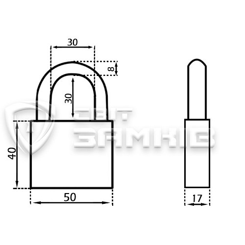 Навесной замок GERDA KMZ5010A S 50 (3 ключа) - Фото №5