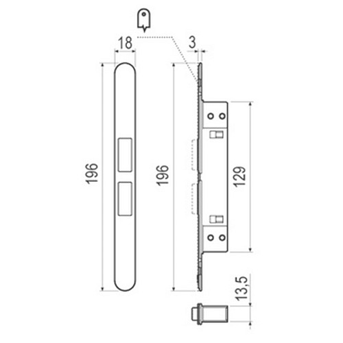 Механізм замка AGB Touch магніт (18*196мм) сірий - Фото №7
