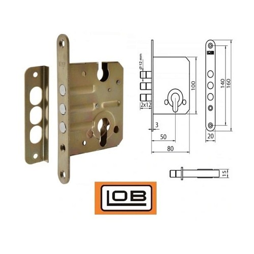 Механізм замка LOB Z-200 (BS50мм) цинк - Фото №2