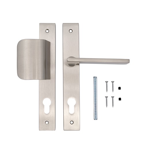 Ручки на планке OZEN Helen AL200-PH CR.ST Right правая 85 мм фиксированная-нажимная сатин - Фото №2