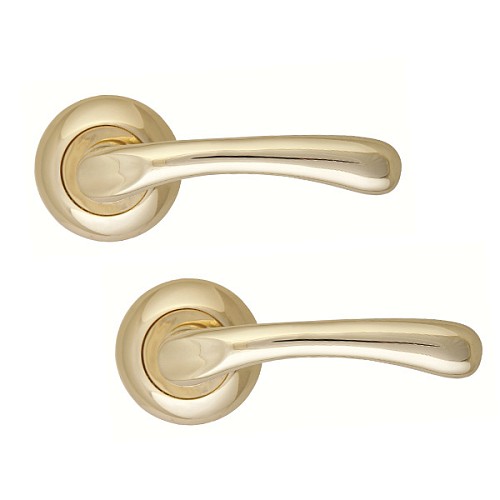 Ручки на розетте SIBA Palermo (R02) полированная латунь  - Фото №1