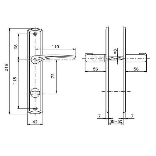 Ручки на планке с воротком ROSTEX Kredo 72мм (35-50мм) титан PVD - Фото №2