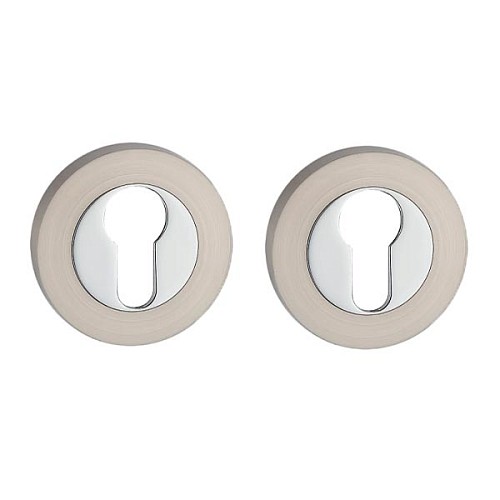 Накладки на сердцевину MVM E3 SN/CP матовый никель / полированный хром - Фото №1