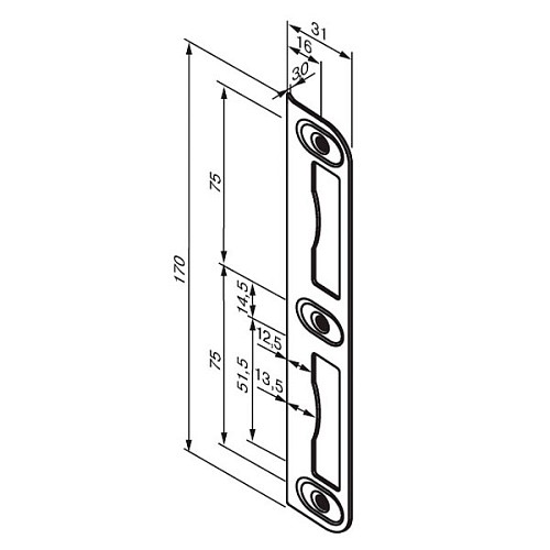 Ответная планка ABLOY 0029 CR хром - Фото №4