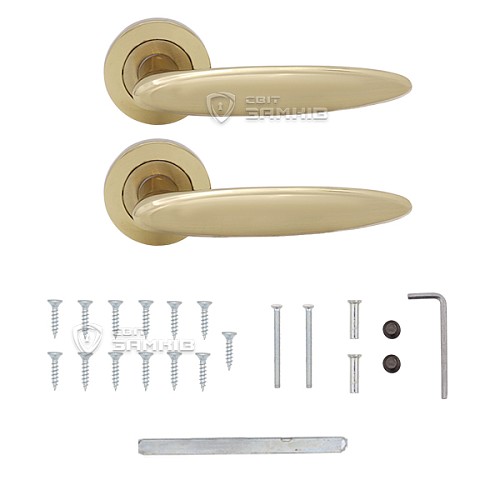 Ручки на розетте OZEN Mica золото/матовое золото - Фото №4