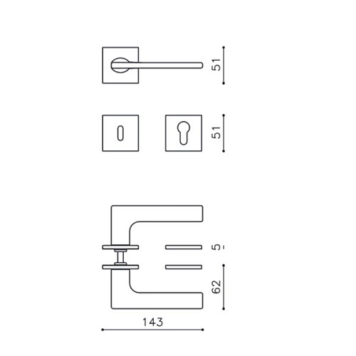 Ручки на розеті OLIVARI Lotus Q NP чорний матовий - Фото №3