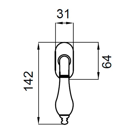 Ручка оконная DND by MARTINELLI Monica AF+P8 античная отделка/бежевый фарфор - Фото №2