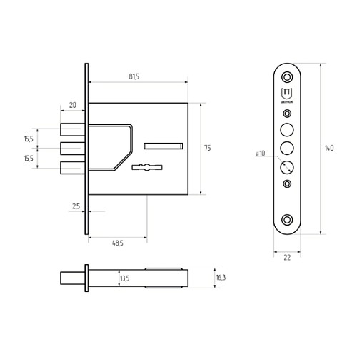 Механізм замка SHERLOCK 03.15 (BS51мм) 5 ключів - Фото №5