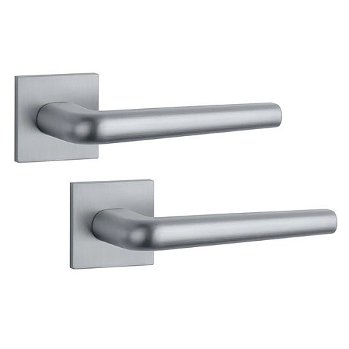 Ручки на розетте APRILE AT Funkia Q 7S тонкая розетта сатин хром - Фото №1