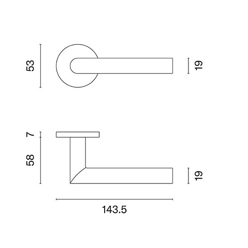 Ручки на розетте APRILE AT Arabis R 7S тонкая розета латунь матовая - Фото №2