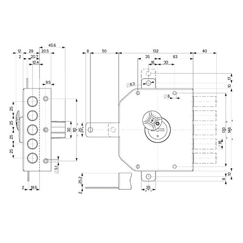 Замок накладний MOTTURA 20510VS (BS63мм) лівий - Фото №6