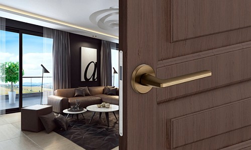 Ручки на розетте DND by MARTINELLI Luce P ZGH матовая бронза - Фото №5