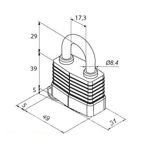 Замок навісний GERDA KSM 45A MODUS AQUA (3 ключа) - Фото №5