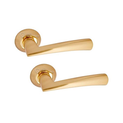 Ручки на розетте KEDR R10.080-AL SB/PB матовое золото/золото  - Фото №1