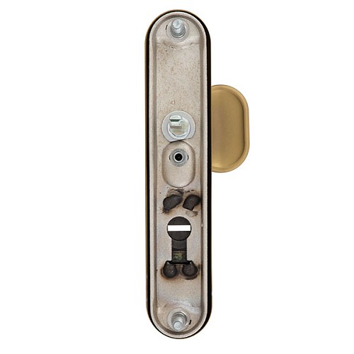 Ручки на планці з протектором ROSTEX Decor R 72мм (40-45мм) фіксована-нажимна титан PVD сатин - Фото №3