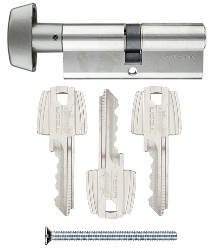Циліндр TESA TE5 70T (30*40T) нікель сатин 3 ключа - Фото №4
