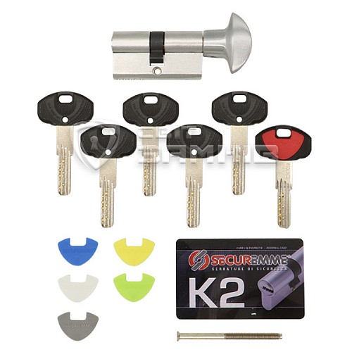 Циліндр SECUREMME K2 80T (35*45T) хром матовий - Фото №5