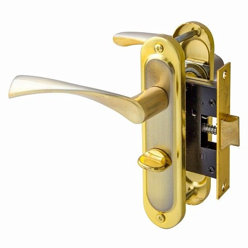 Комплект замка HI-Luke BKP04-H39 (BS45*50мм) WC SN/GP сатин/золото - Фото №1