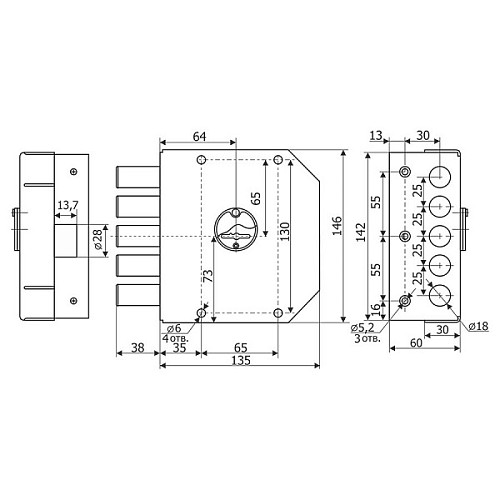 Замок накладний ГАРДІАН 20.07 (BS64мм) 5 ключів лівий (н) - Фото №7