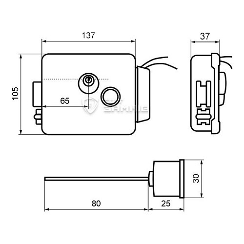 Электромеханический замок ATIS Lock Ch накладной (BS65мм) - Фото №8
