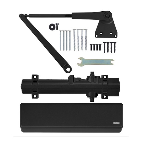 	 Доводчик RYOBI DS-4550P BC/DA PRL с фиксацией до 200кг Черный - Фото №8