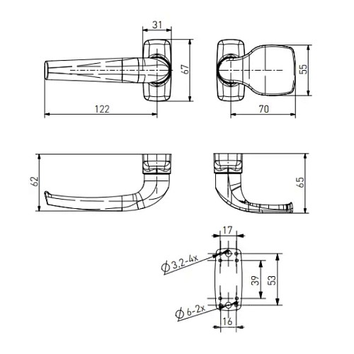 Ручки на розеті MEDOS Merkury нажимна-фіксована сіра - Фото №8