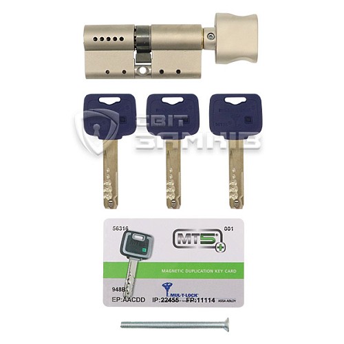 Цилиндр MUL-T-LOCK MTL800/MT5 + MOD 115T (50*65T) (модульный) никель сатин - Фото №5