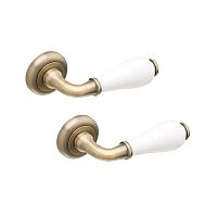 Ручки на розеті GAVROCHE Hydrargyrum HG-Z8 MAB/W матова бронза/біла емаль